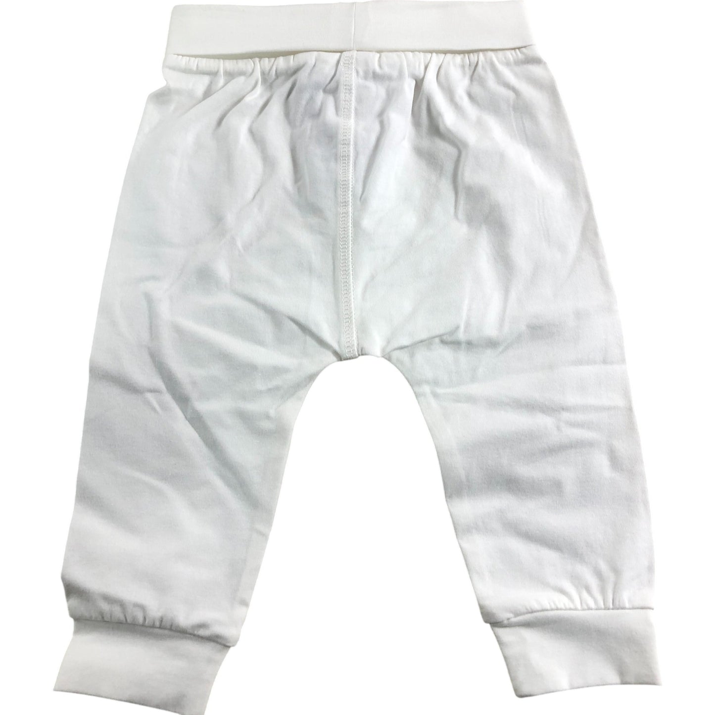 Baby Trousers Set Unisex Cotton Blend White Beige 3-6 Months set of 2