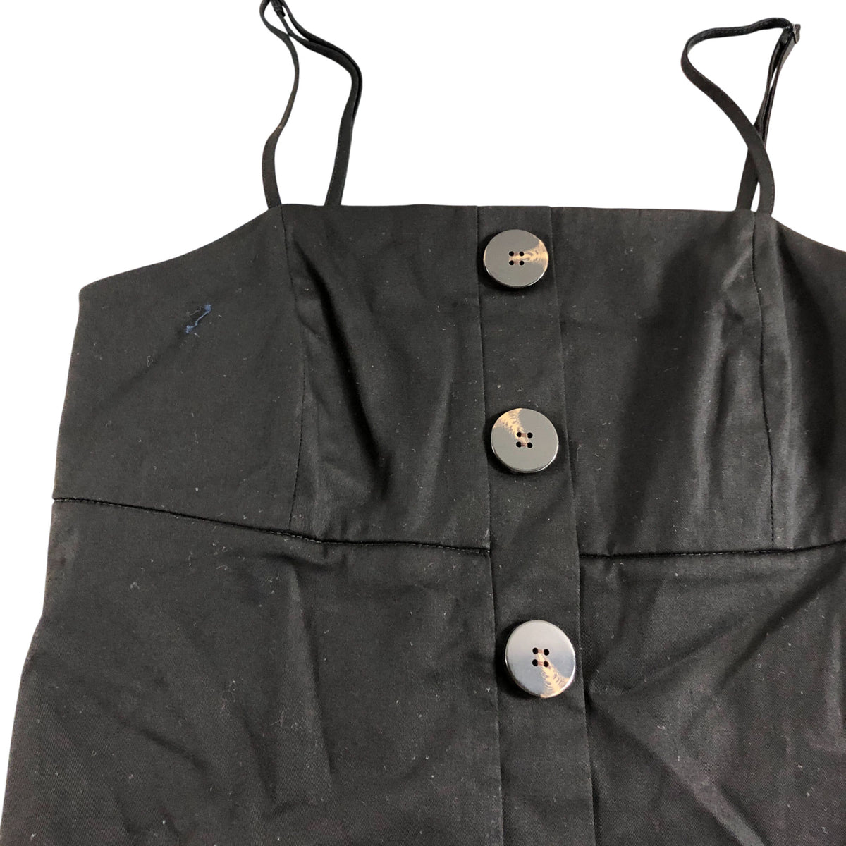 River Island Button Detail Dress UK6 Women's Black Sleeveless