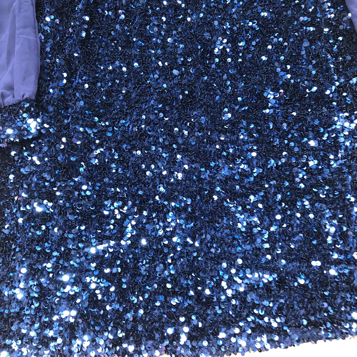 Sequin Dress UK14 Women's Long Sleeve Party Dress Navy Blue
