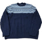 Men's Navy Blue Fair Isle Lambswool Sweater Size Small