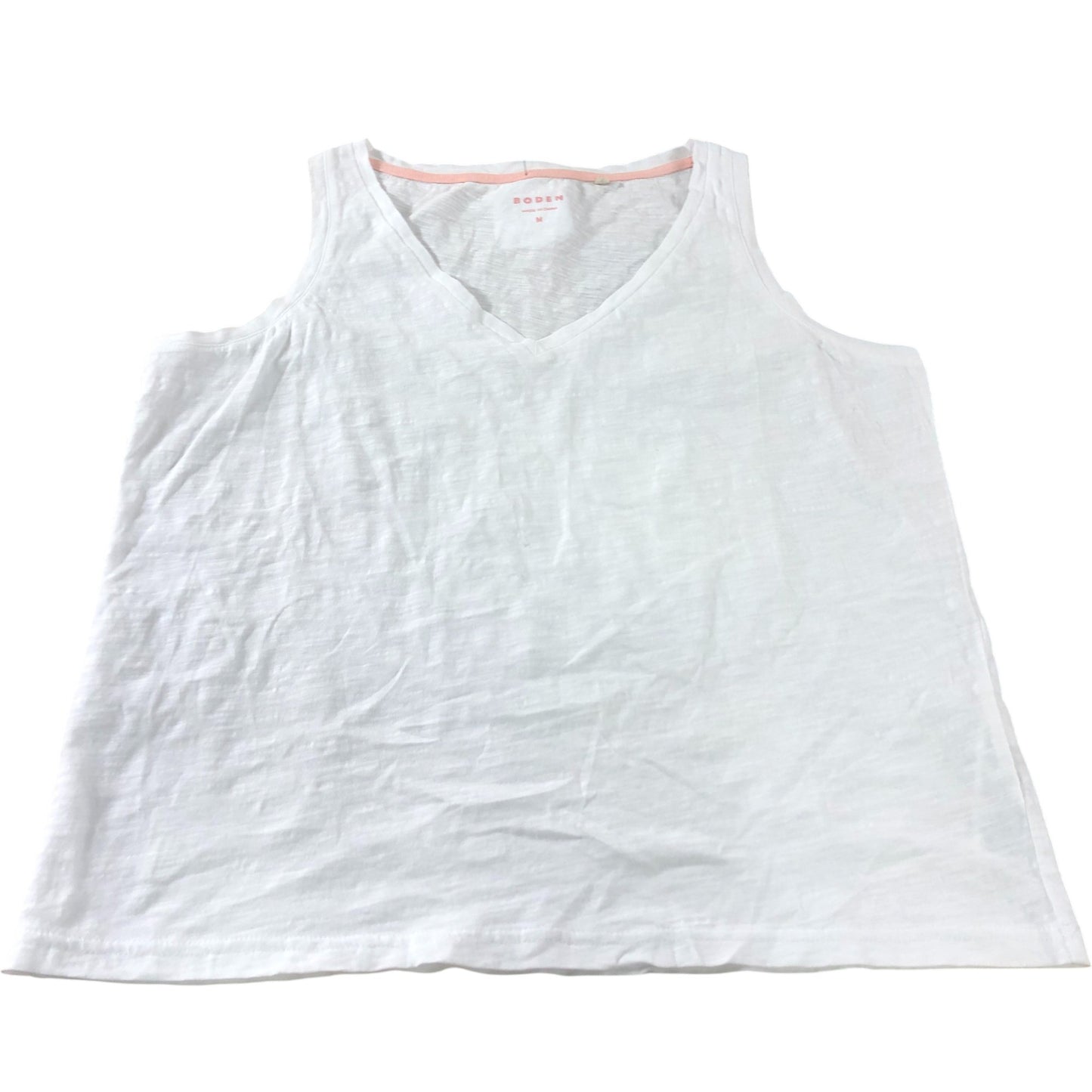 Boden White V Neck Vest Top - Size 12