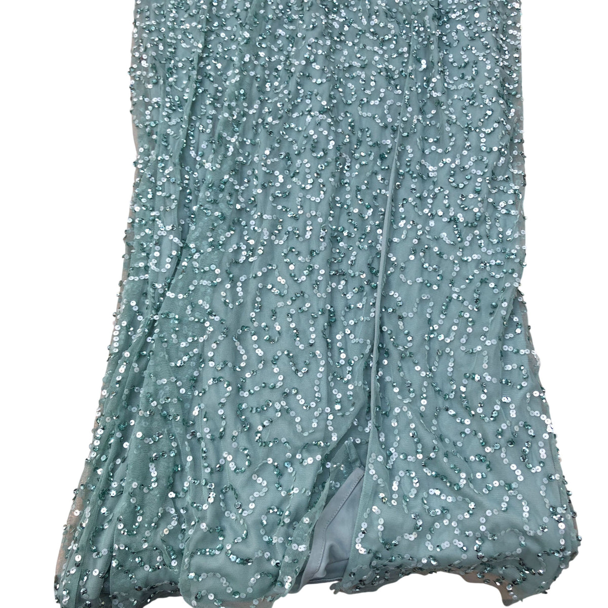 Vivienne Evening Dress Size UK18 Women's Sequin Detail Long Aqua Blue Gown