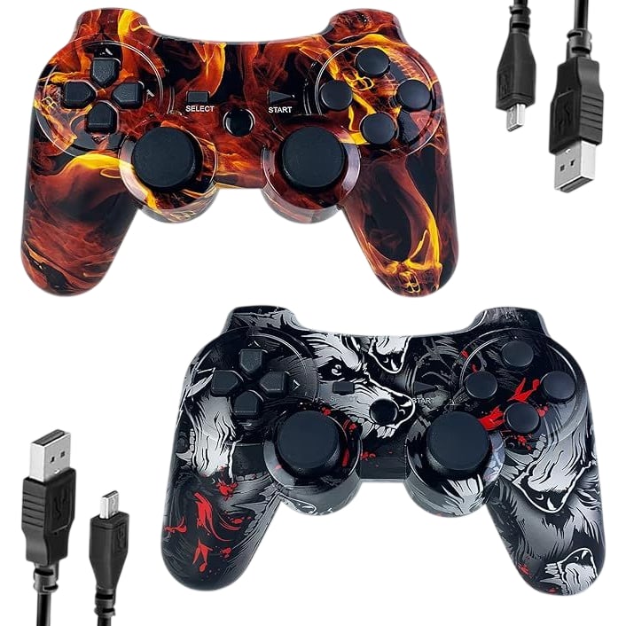 Wireless PS3 Controllers Ergonomic Design Rechargeable Battery Joystick 360