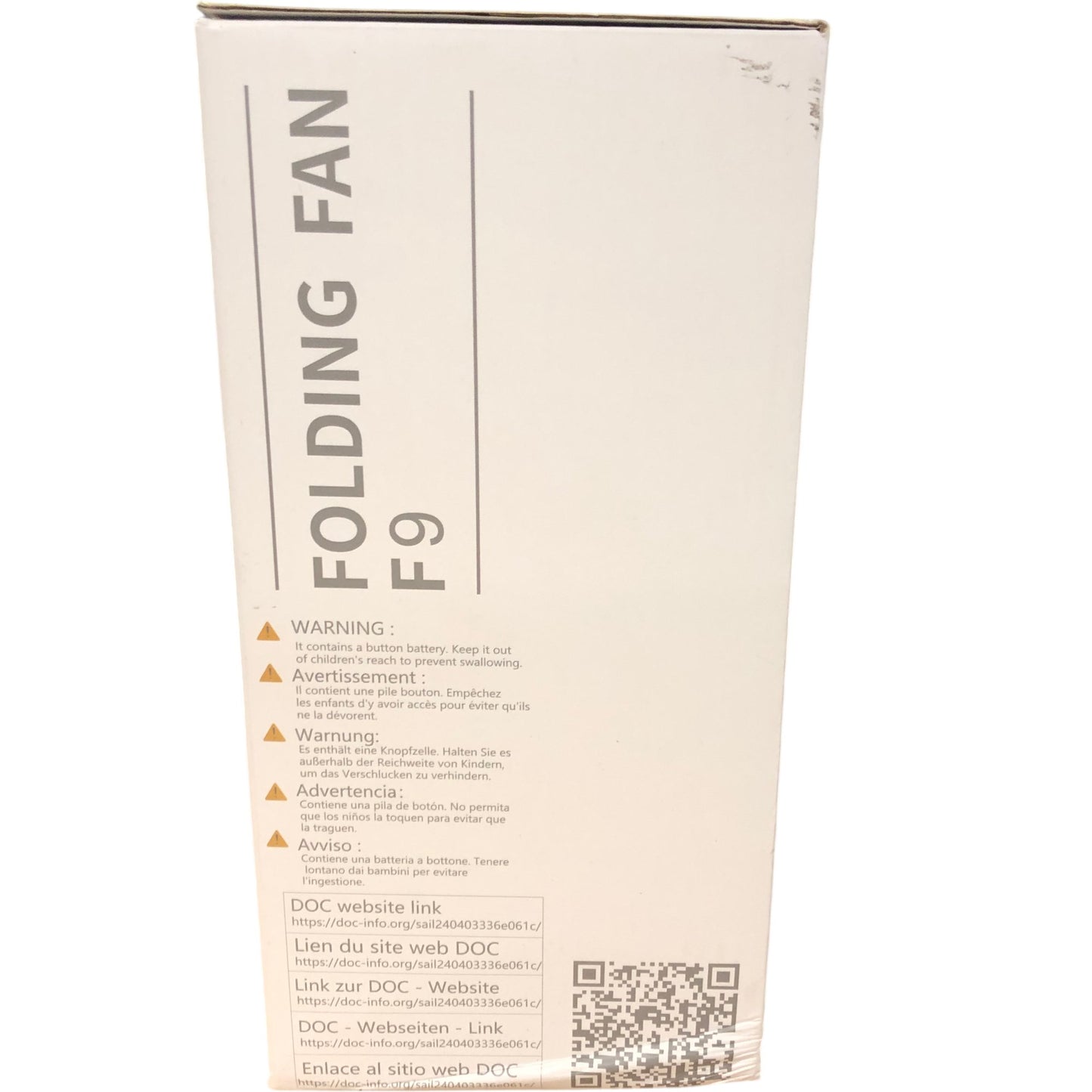 LBSTP F9 Folding Fan with Remote Control Battery Operated Desk Fan Portable