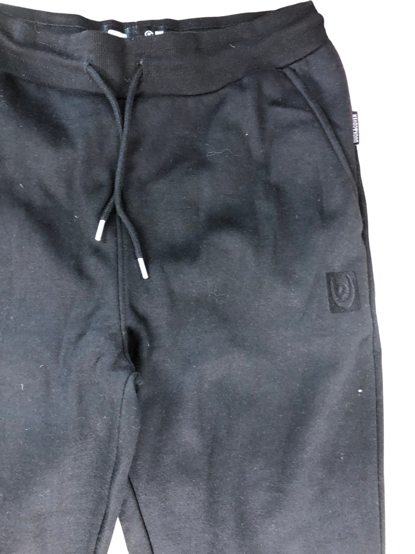 DUCK & COVER Black Joggers Large Men's Activewear Cotton Blend Trousers