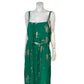 Love And Roses Maxi Dress UK18 Women's Green Palm Print With Beaded Straps
