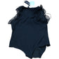 River Island Ruffle Trim Bodysuit Black Women's Size 12 Stylish Sleeveless Top
