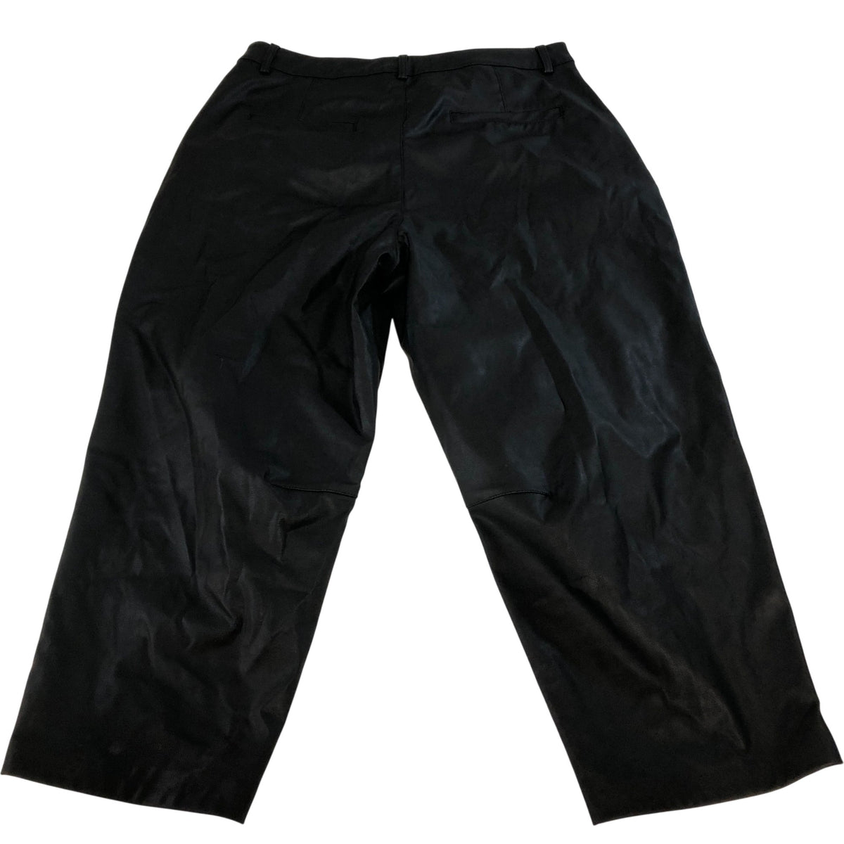 River Island Black Leather Look Wide Leg Trousers UK18