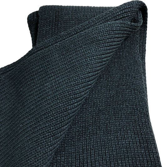 Barbour International One Size Mens Black Knit Scarf Warm Winter Accessory