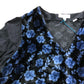 Cleo Blue Velvet Mix Dress UK10 Women's Floral Pattern V Neck