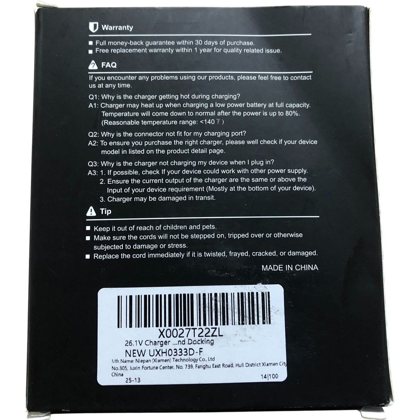 Dexpt AC Adapter Model UXH0333D-F 26V 1A Portable Power Charger UK Plug