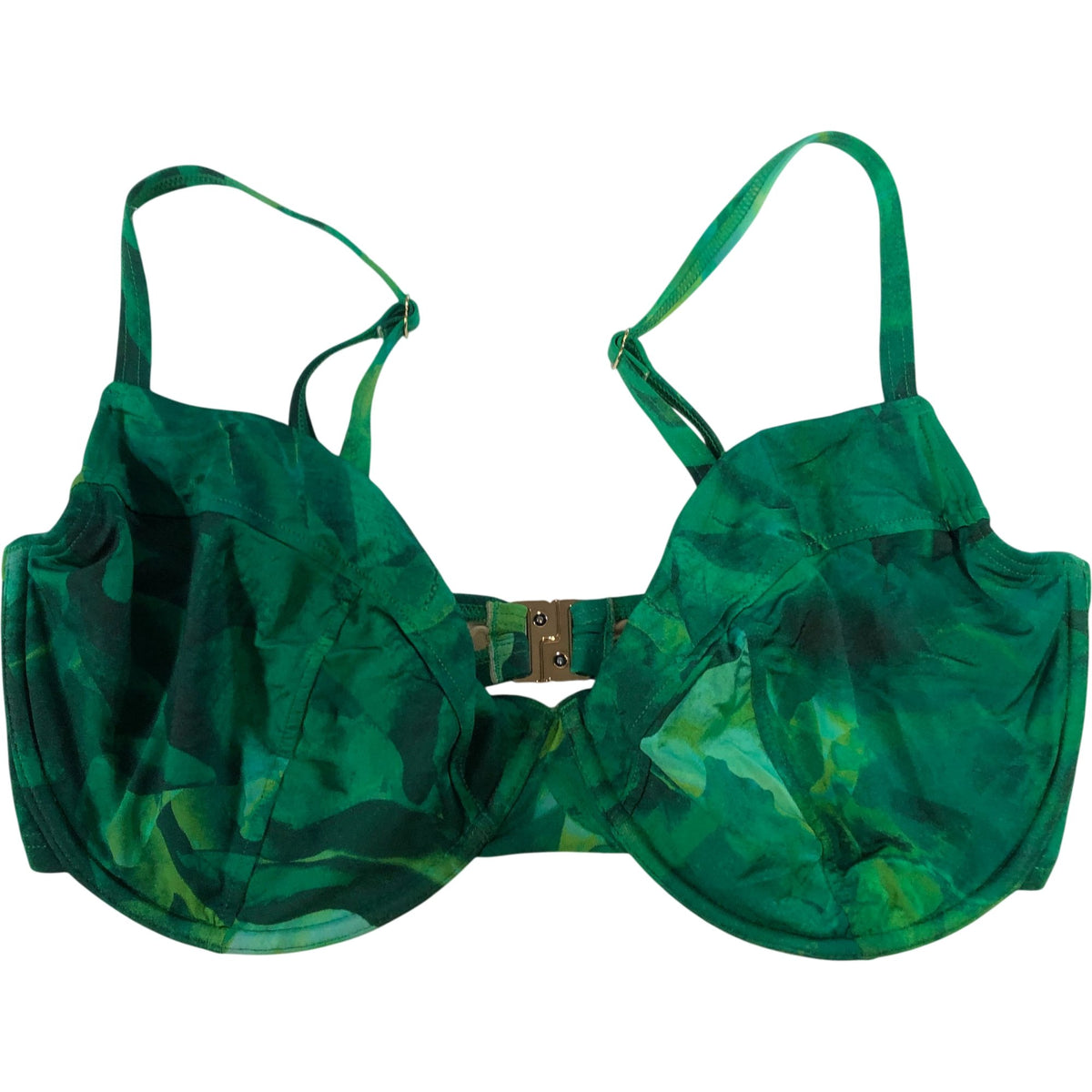 Pour Moi Green Swim Bra Size 36FF Women Recycled Polyamide Eco Friendly
