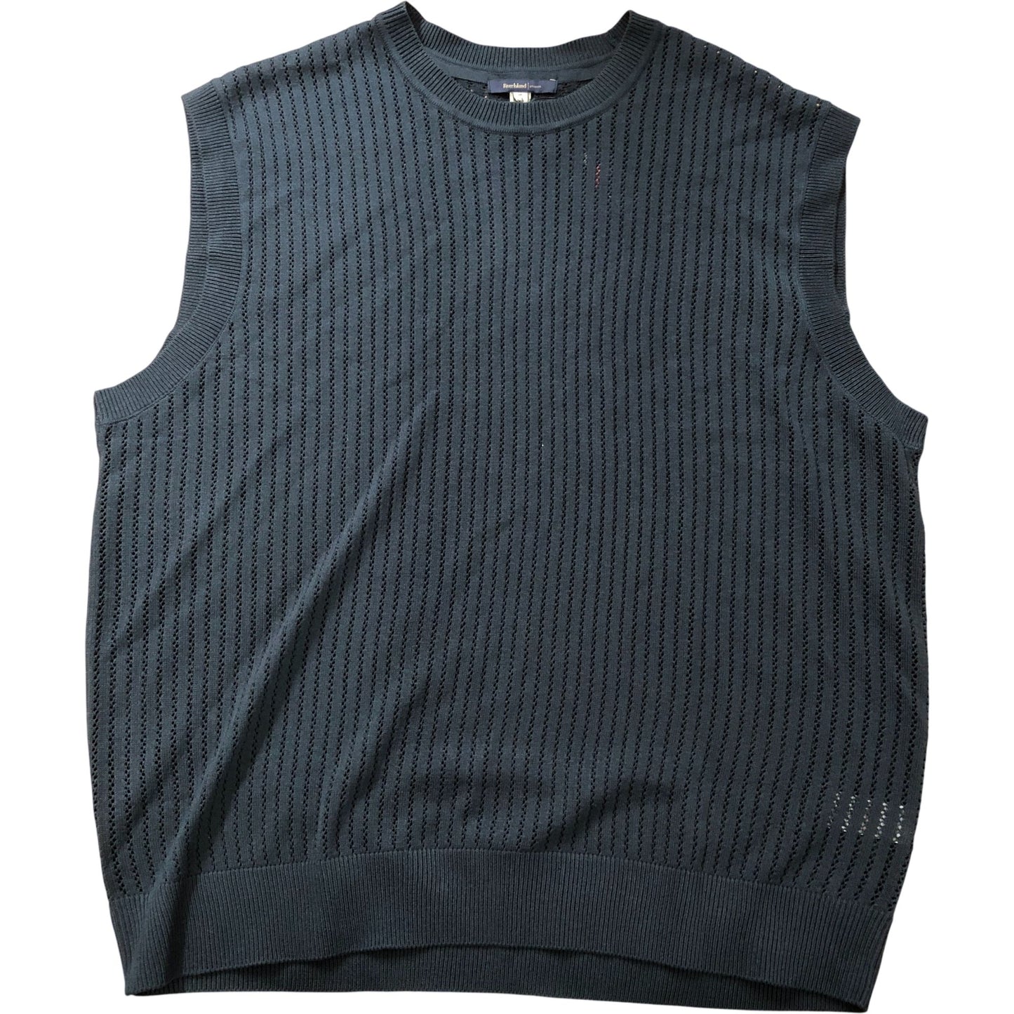 River Island Studios XL Navy Sleeveless Knit Jumper Top