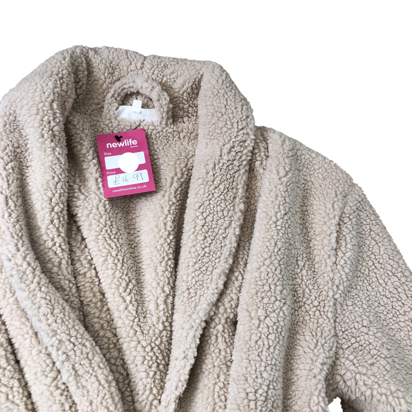 The White Company Beige Robe Size 12 Soft Plush Fabric Cosy Warm Loungewear