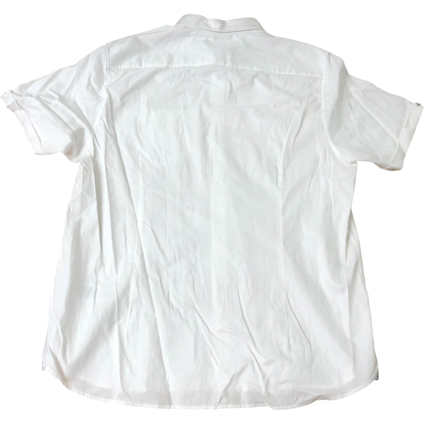 Men's Shirt Size XXL Short Sleeve White Cotton Blend Casual Top
