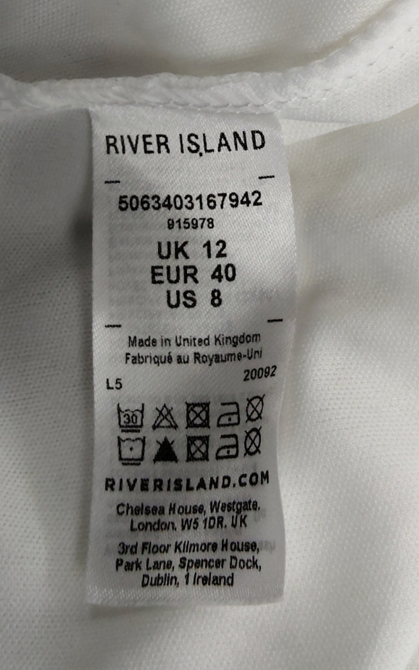 River Island Women's UK12 Lace Flared White Skirt Size 12 Elegant Design