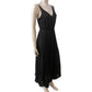 AllSaints Sinead Dress Small Women's Black Pleated Midi V Neck Party Dress