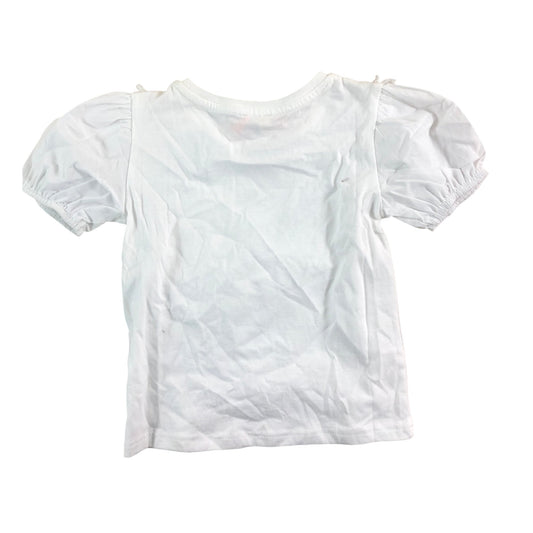 River Island Mini Girls White Bow Print Top Size 12-18 Months Cotton