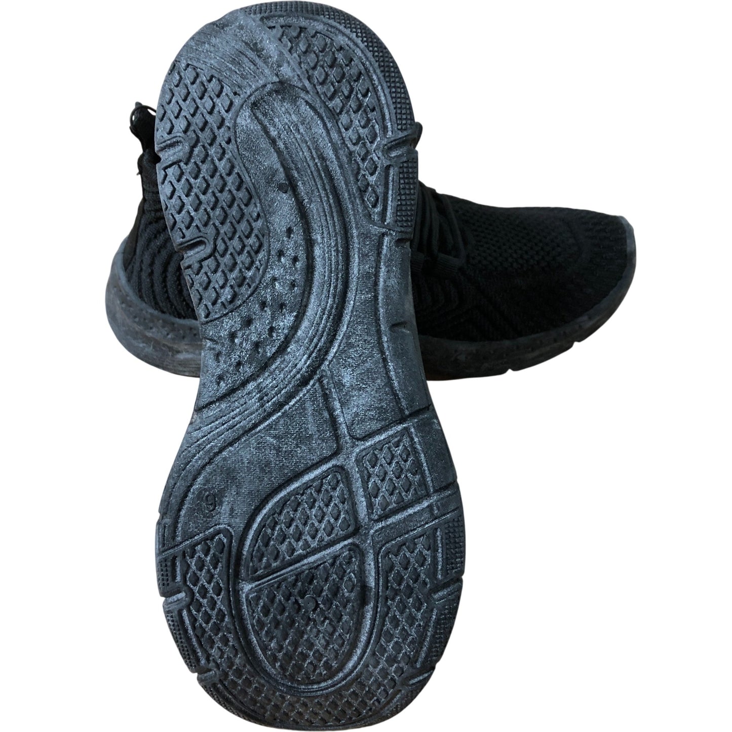 Black Knit Trainers Women's Sporty Lightweight Casual Footwear UK6