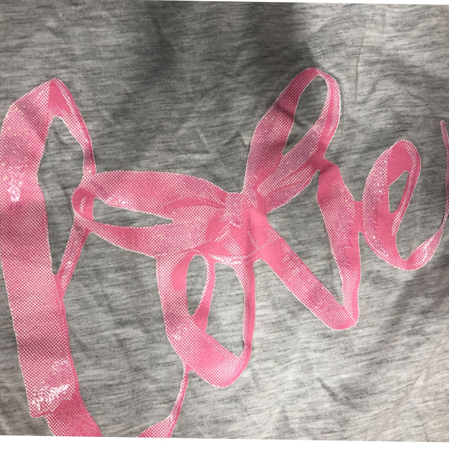 River Island Grey Love Print T-Shirt 11-12Yrs Girls Casual Short Sleeve Top