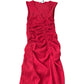 River Island Red Long Dress Women Sleeveless Ruched Maxi Evening Wear XS