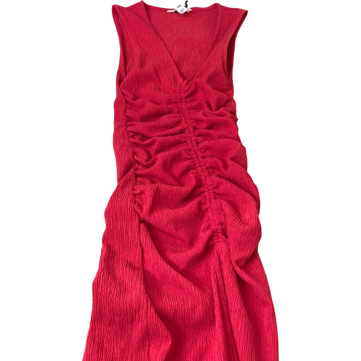 River Island Red Long Dress Women Sleeveless Ruched Maxi Evening Wear XS