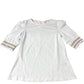 Boden White Puff Sleeve Top Women's Rainbow Trim UK10