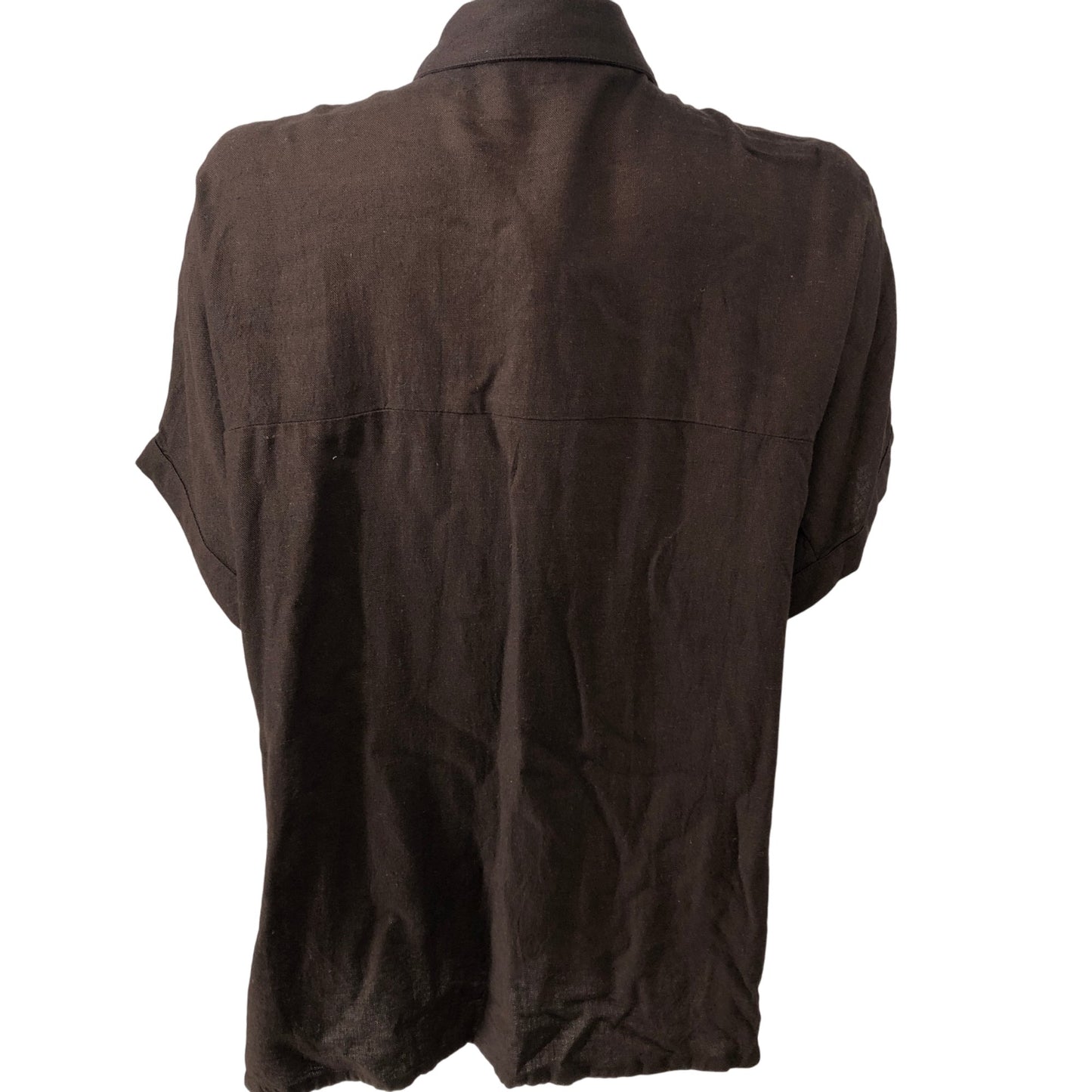 River Island Smarten To Go Blouse XS Women's Brown Button Front Top