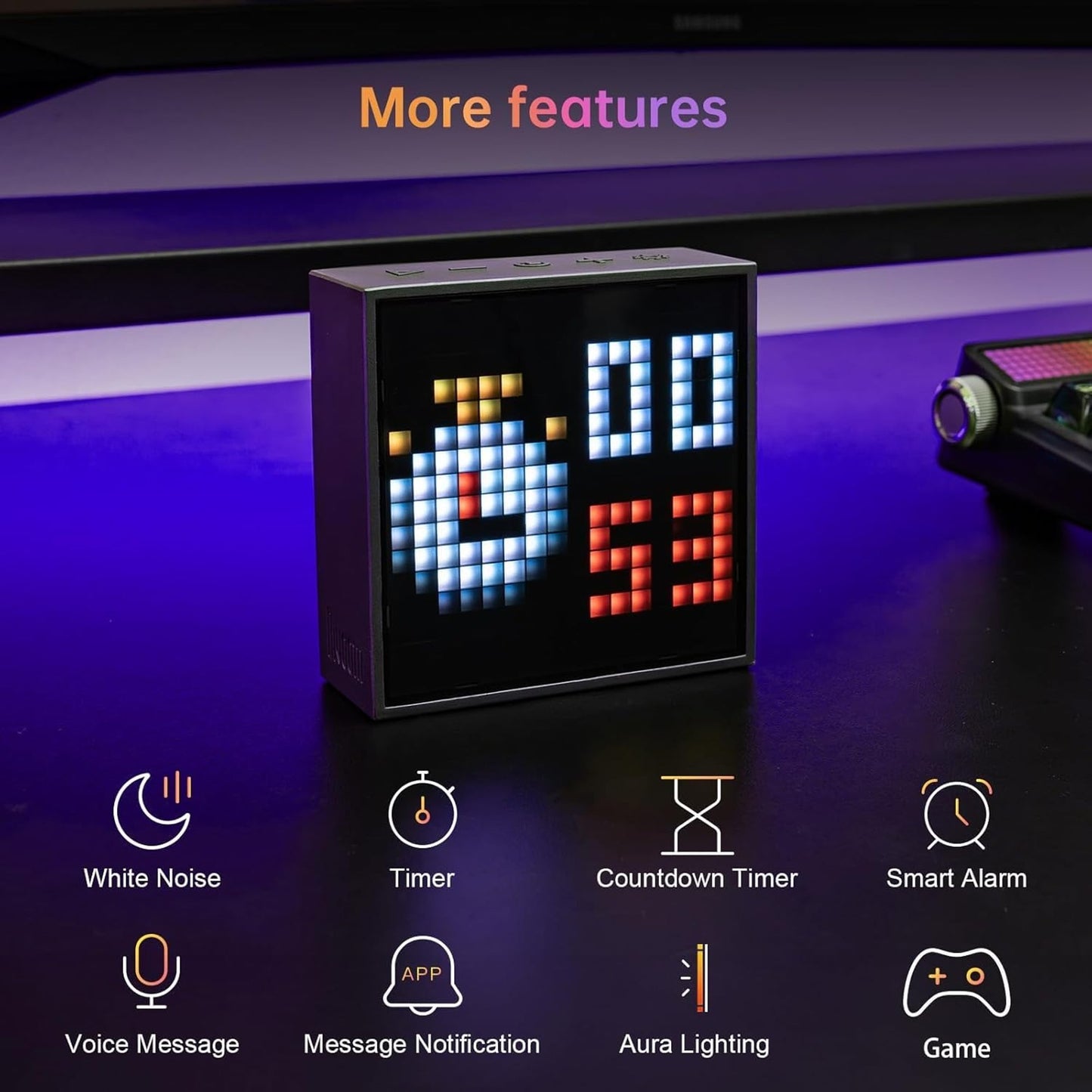 DYVOOM TIMEBOX-EVO Pixel Art Smart Bluetooth Speaker RGB LED Design