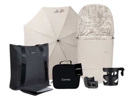 iCandy Core 2 Pushchair Travel System Cream with Carrycot Sandstone