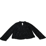 Black Sequin Long Sleeve Top UK12 Women's