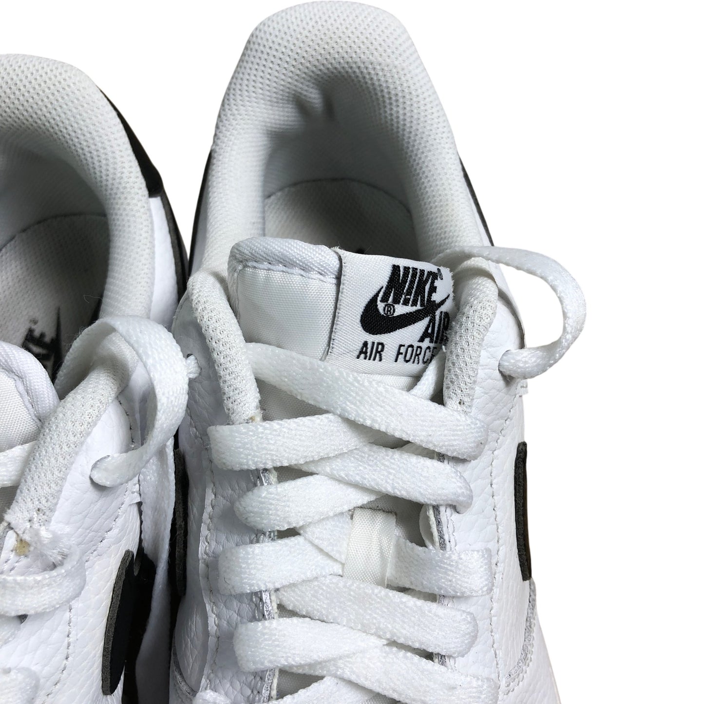 Nike Air Force 1 Low UK9 Men's Trainers White Black Leather Stylish Sneakers