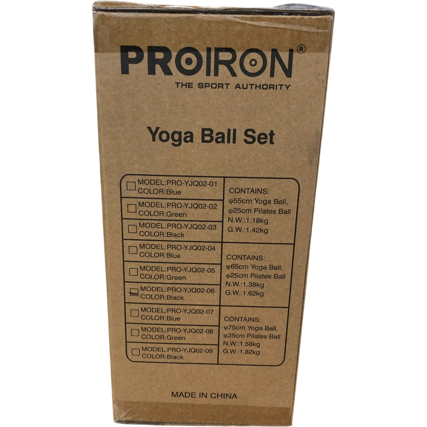 ProIron Yoga Ball Set 65cm Black and 25cm Pilates Ball Fitness Set