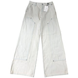 Zara Wide Leg Jeans UK 8 Tall Women's High Waisted Cotton Pale Blue