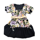 River Island Floral Dress UK8 Women's Short Sleeve Black Belted Tunic