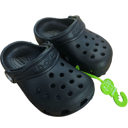 Crocs Classic Clog Kids Black Lightweight Slip On Comfortable Footwear