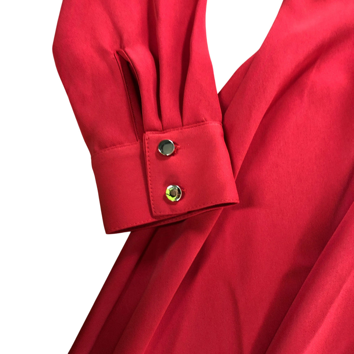 River Island Red Crepe Hanky Hem Shirt Dress Size 8