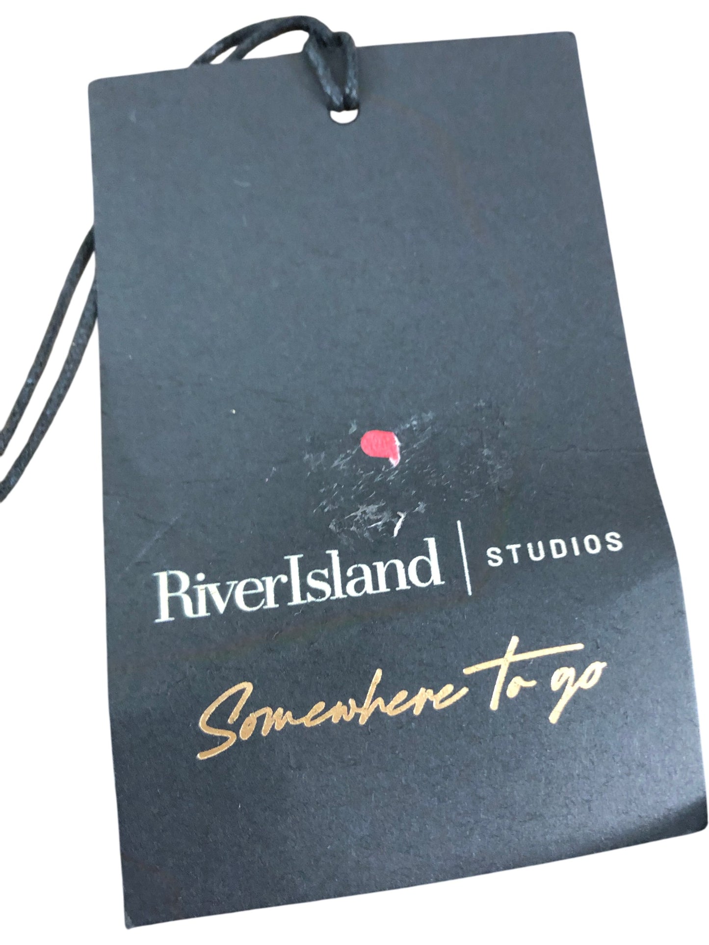 River Island Black Collared Blouse UK10 Women's Short Sleeve Cotton Top