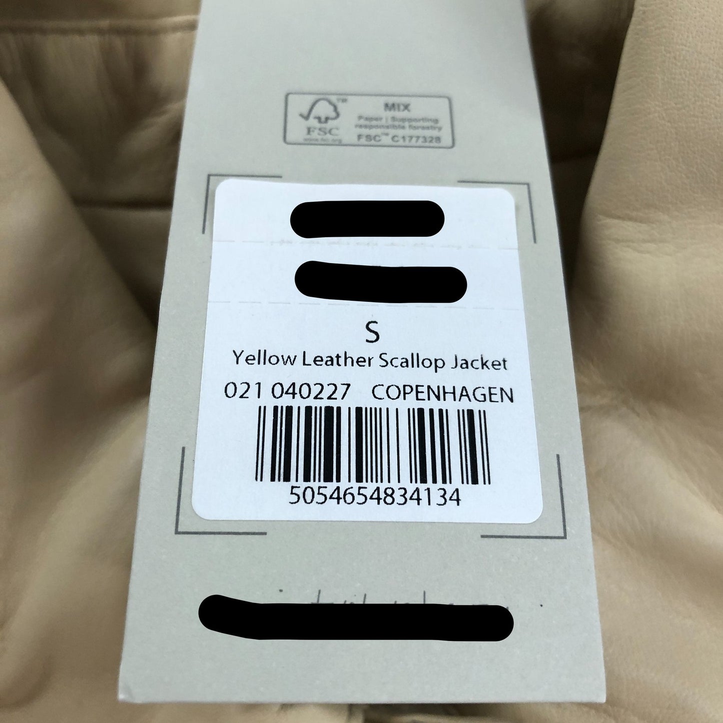 Copenhagen Yellow Leather Scallop Jacket Size S