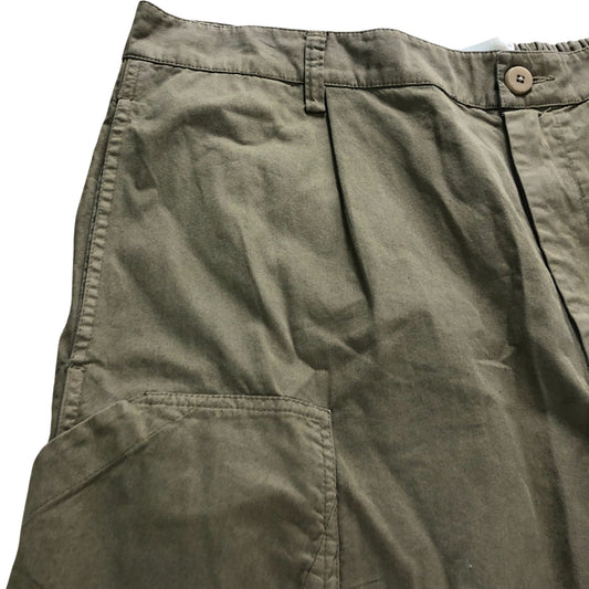 Folk Casual Trousers UK Size 34 Men's Cotton Cargo Pants Olive Green