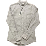 River Island XS Men's Long Sleeve Casual Shirt Grey Cotton Blend Button Up