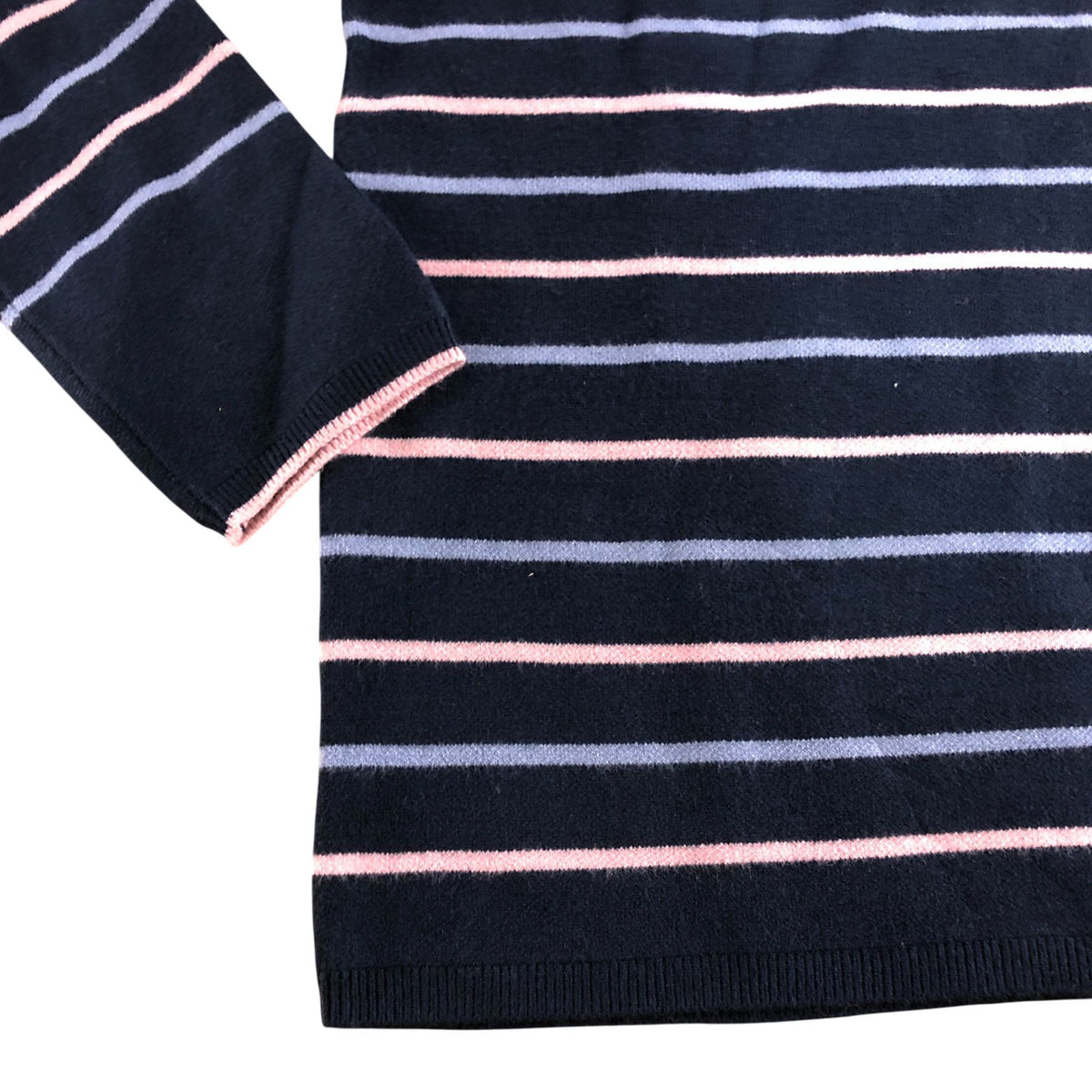 Crew Clothing Company Zip Neck Sweater UK10 Women's Striped Knit Top