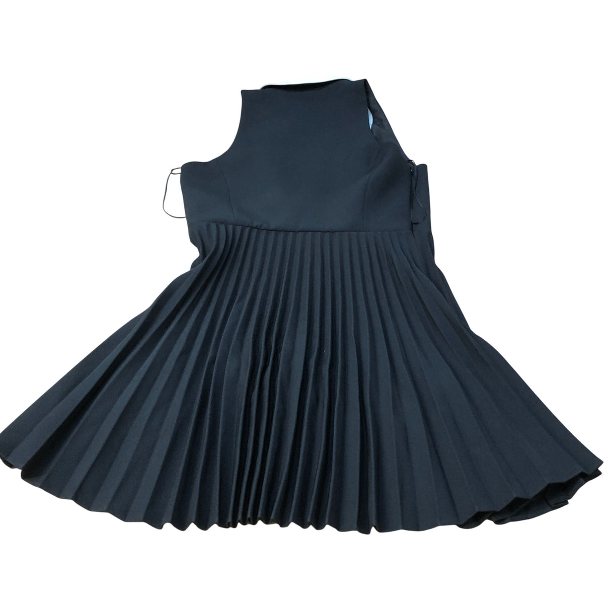 River Island Pleated Dress UK12 Women's Black White Collar Elegant Sleeveless