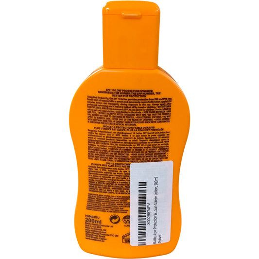 MALIBU SPF 4 Low Protection Sun Lotion 200ml Water Resistant New