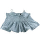 River Island Women's Pleated Top Size UK18 Light Blue 100 Cotton Sleeveless