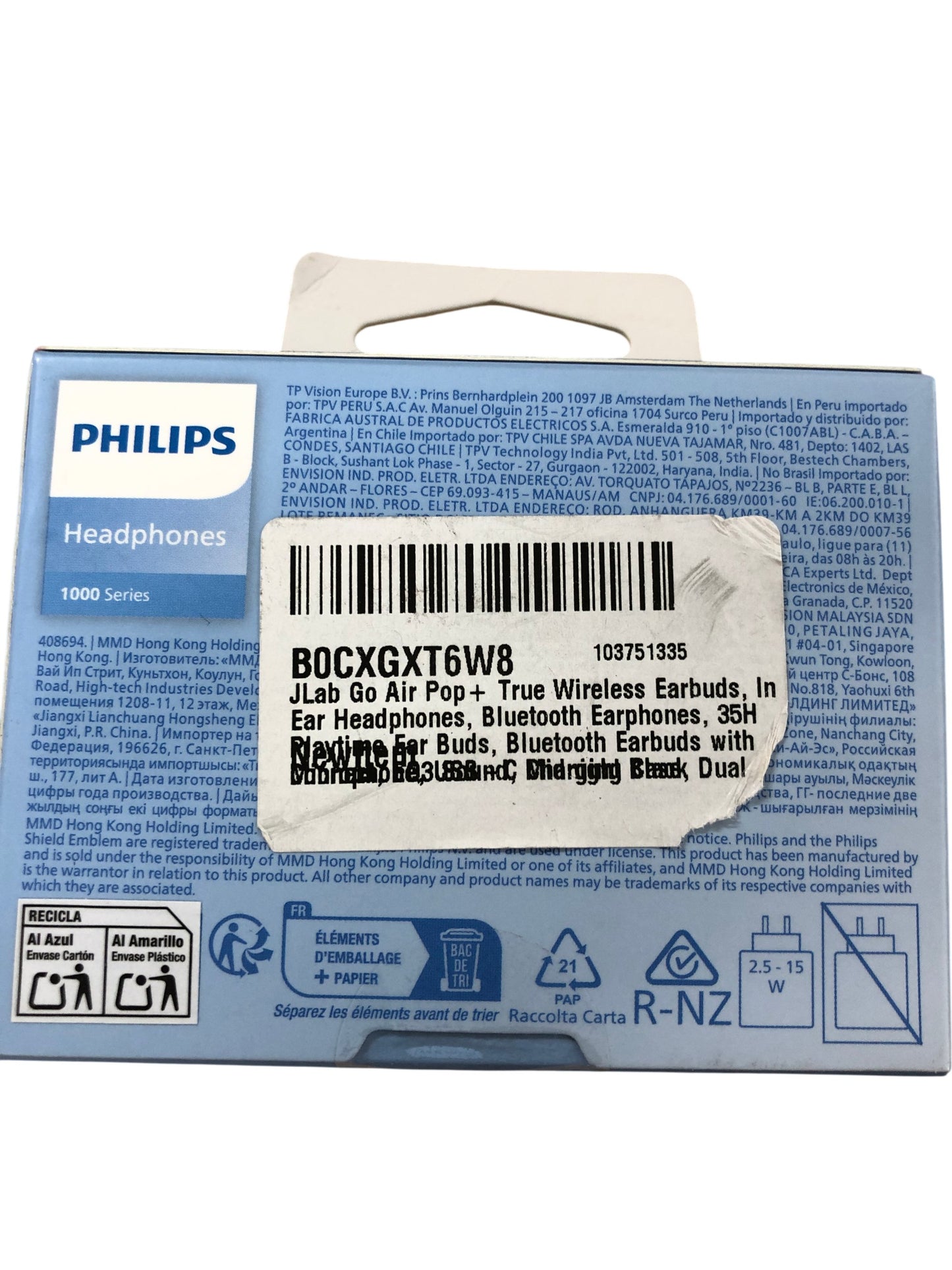 PHILIPS TAT1209 True Wireless In Ear Headphones IPX4 18 Hours Battery Bass