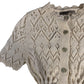River Island Women's Cardigan UK Size S Cream Knit Button Up Short Sleeve