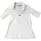 Baukjen Zip Neck Top UK6 Women's Short Sleeve Organic Cotton White Blouse