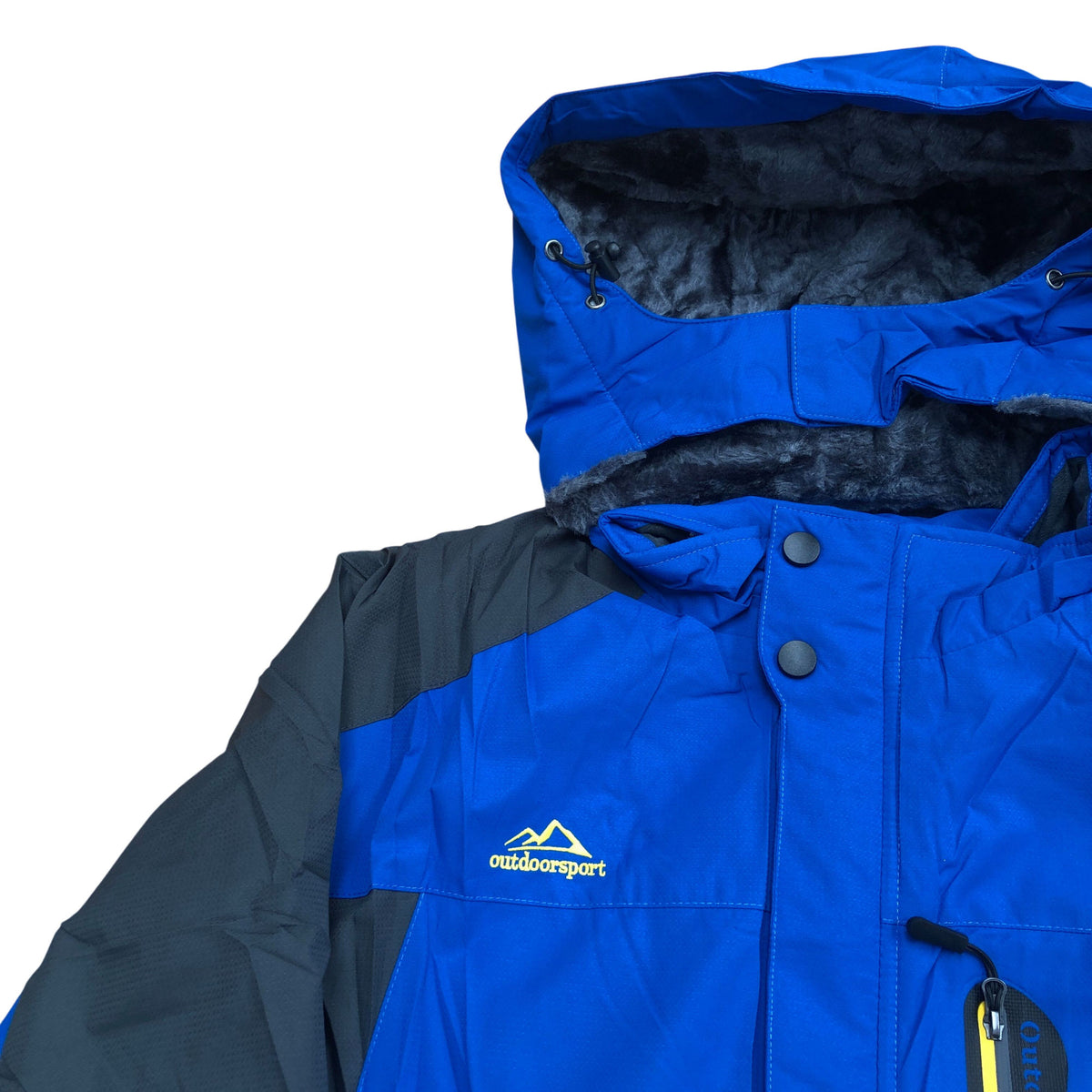 Outdoor Jacket 2XL Men's Blue Insulated Waterproof Snow Coat with Hood
