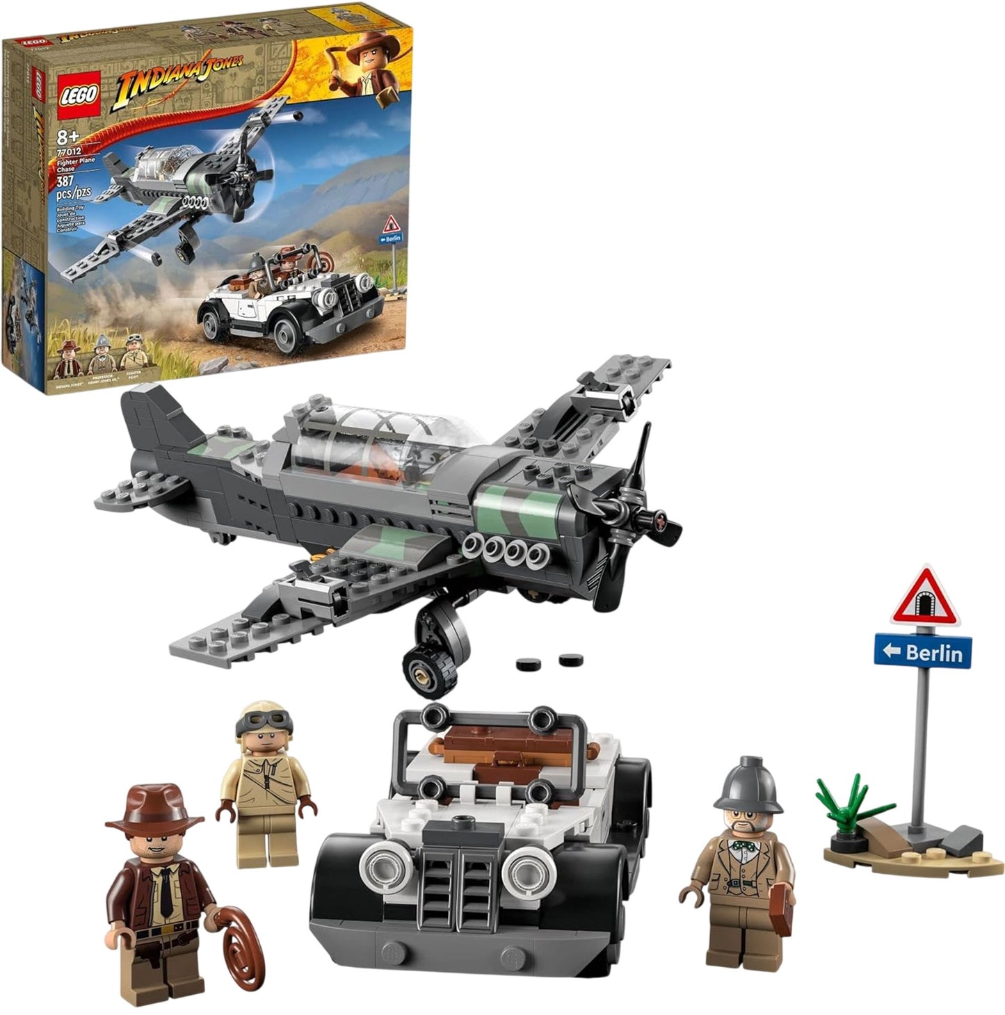 LEGO INDIANA JONES Fighter Plane Chase Set 77012 Complete Building Toy